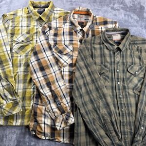 5.11 Tactical Plaid Shirt Bundle Mens Medium Multicolor Cotton Snap Front 3pk